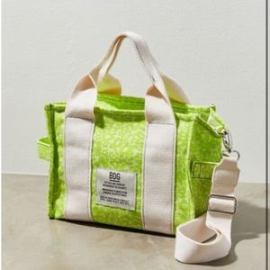 BDG canvas tote in a lime green floral print